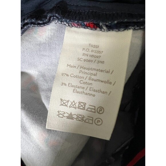 BODEN Pants Women 6 Regular Navy Blue Mid Rise Flat Front Tapered Leg Novelty - Picture 9 of 10